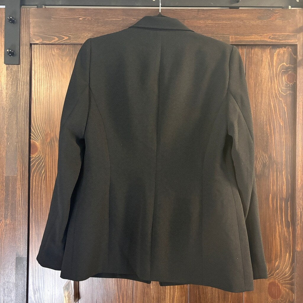 Bar III Women's Size Small Black Textured Crepe Button Front Blazer NWT