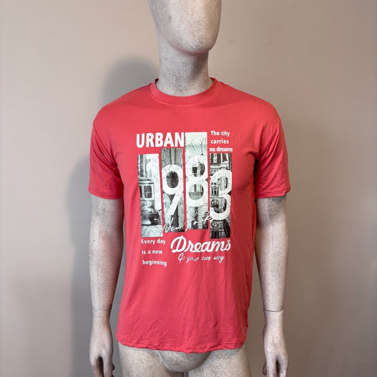Shein Men's Size Extra Small Orange NYC 1983 Urban Graphic T-Shirt NIB