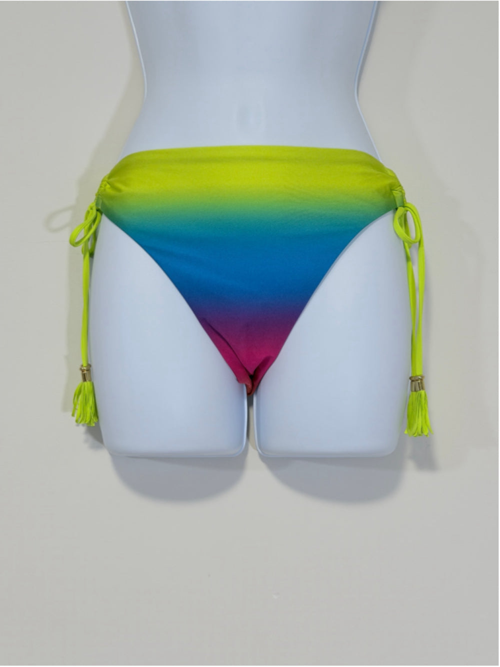La Blanca Women's 10 Ombre Multicolor Setting Sun Tassel-Tie Hipster Bottoms NWT
