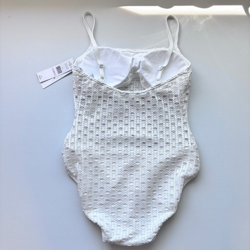 Carmen Marc Valvo Women's Size 6 White Crochet One-Piece Swimsuit NWT
