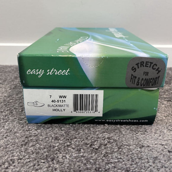 Easy Street Women's Size 10W Black Holly Comfort Mules / Shoes NIB