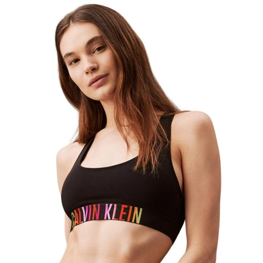 Calvin Klein Women's Small Black Logo Racerback Unlined Bra / Bralette NWT