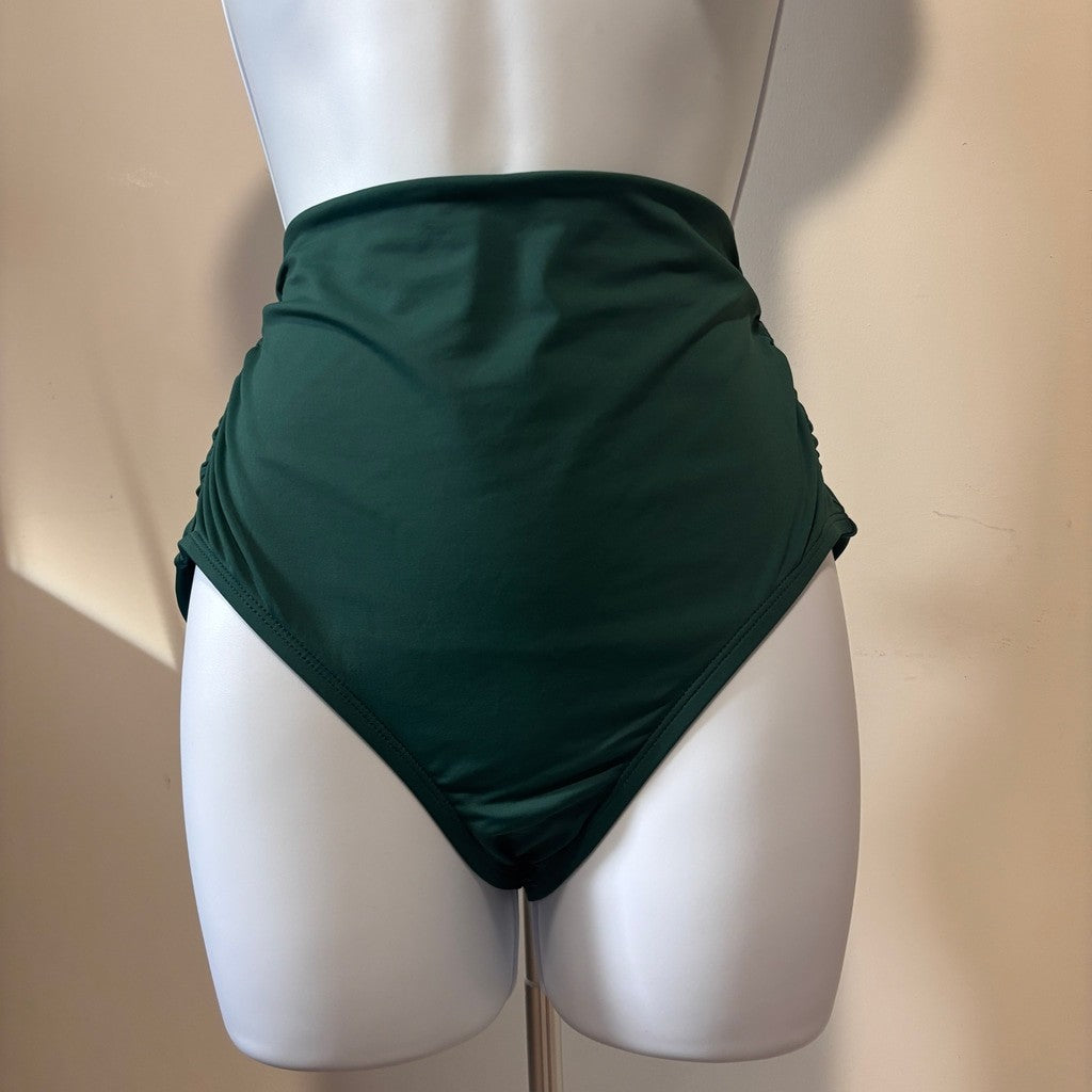Coco Reef Women's Medium Dark Green High-Waist Bikini Bottoms NWT
