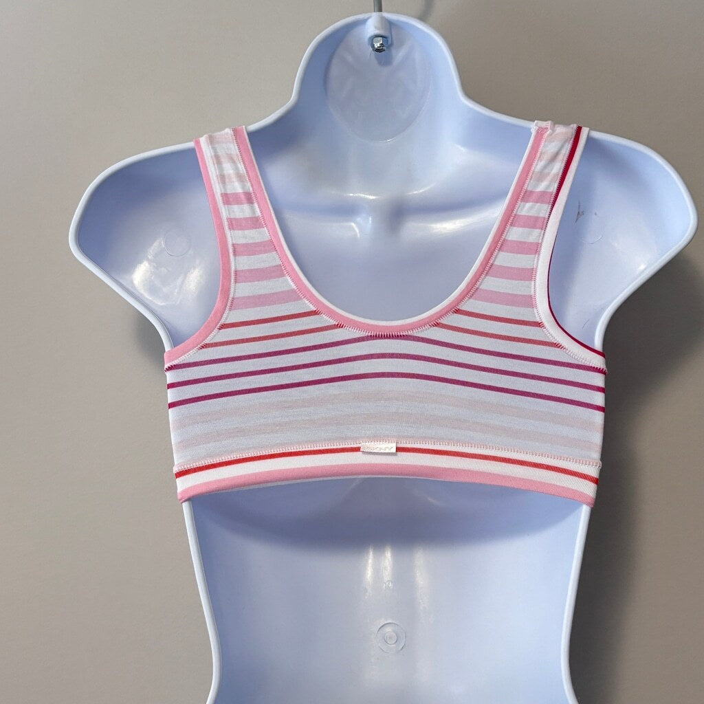 DKNY Women's Designer Pink & White Bralette / Sports Bar NWT