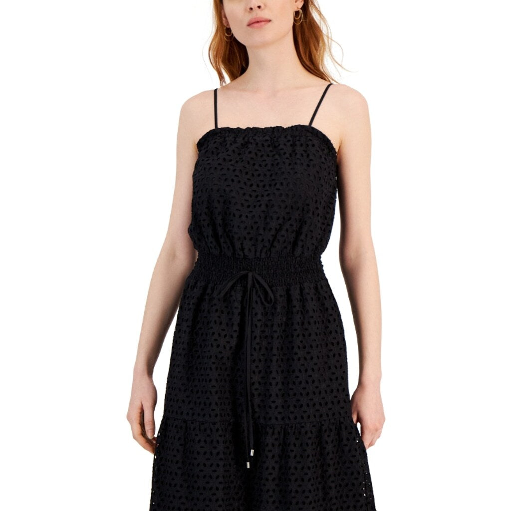 I.N.C. International Concepts Women's Large Cotton Eyelet Black Maxi Dress NWT