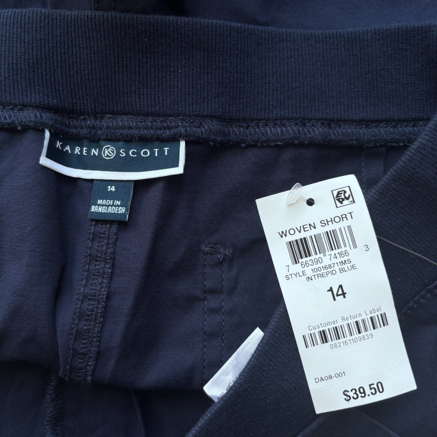 Karen Scott Women's Mid Rise Stretch-Waist Navy Casual Shorts NWT