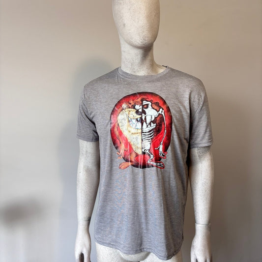 Shein Men's Large Gray Looney Tunes Tasmanian Devil Graphic T-Shirt NIB