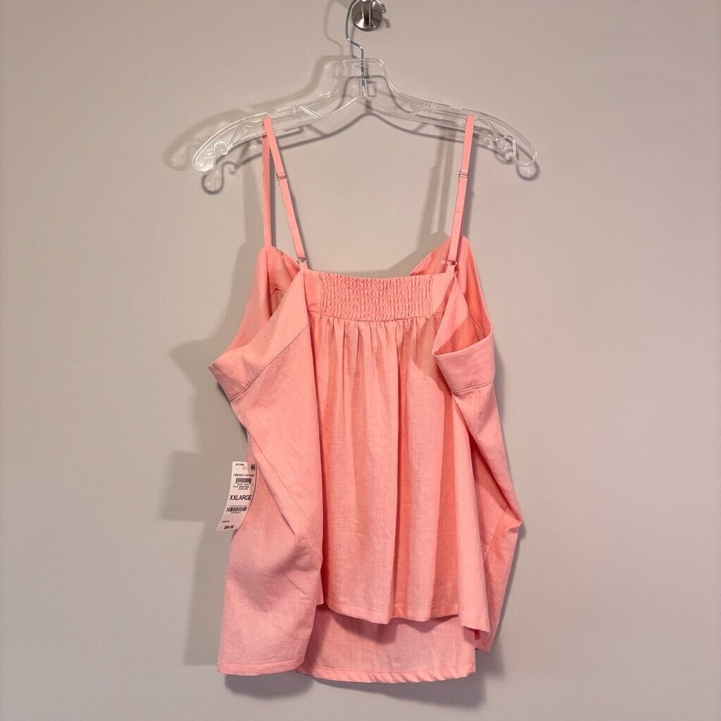 State of Day Women's Linen 2-Piece Pink Cami & Shorts Pajama Set NWT