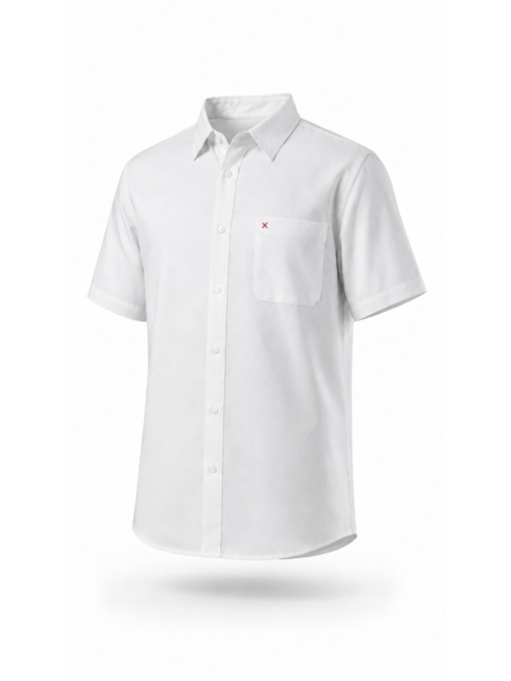 SHEIN Men's 2XL White Button Front Short Sleeve Shirt NWT