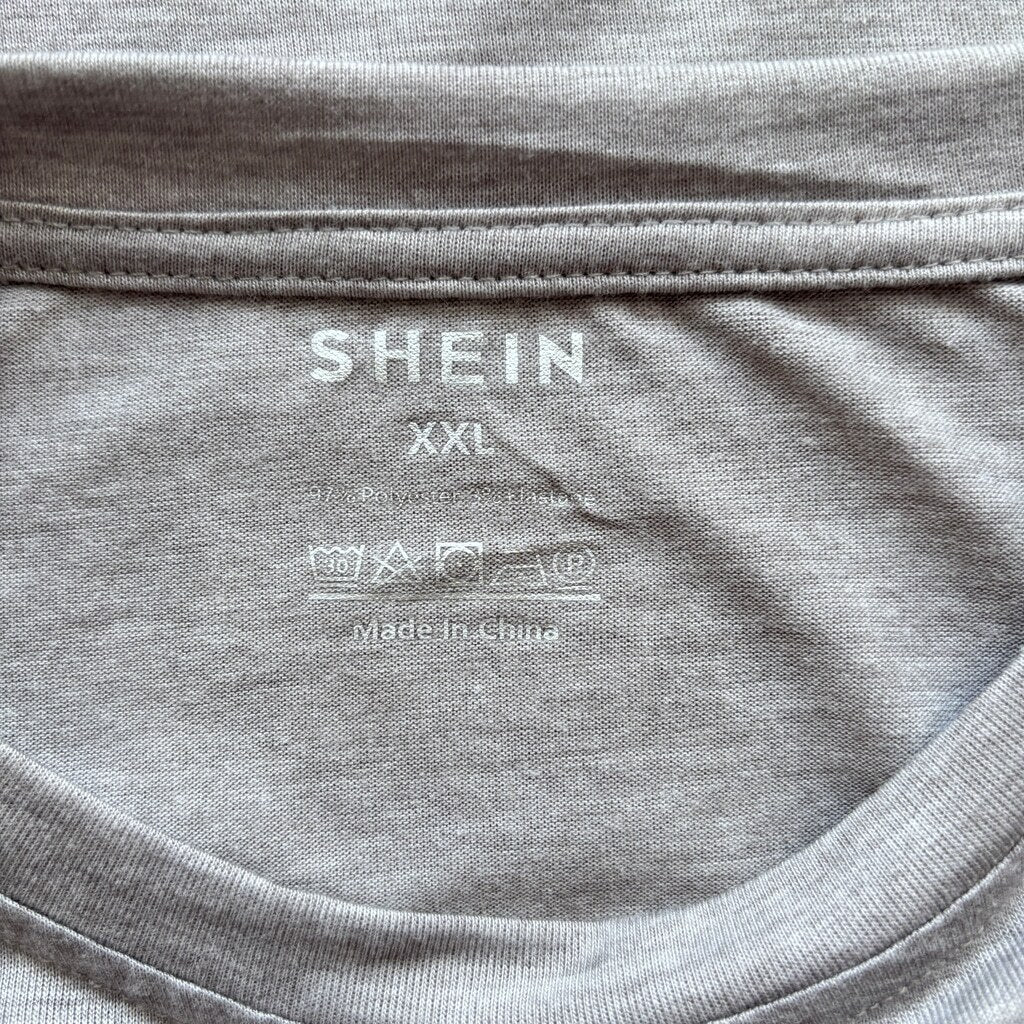 SHEIN Men's XXL Gray T-Shirt Paris France Graphic Casual Short Sleeve Top NIB