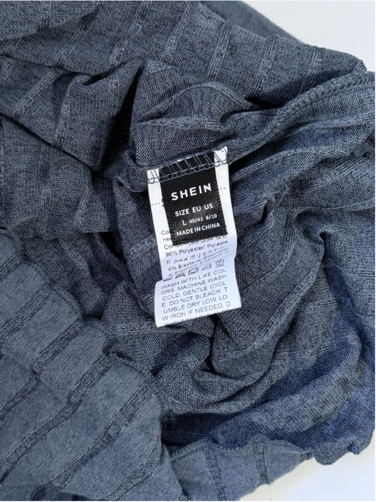 SHEIN Women's Large Soft Gray Ribbed Long Sleeve Crop Top NWT