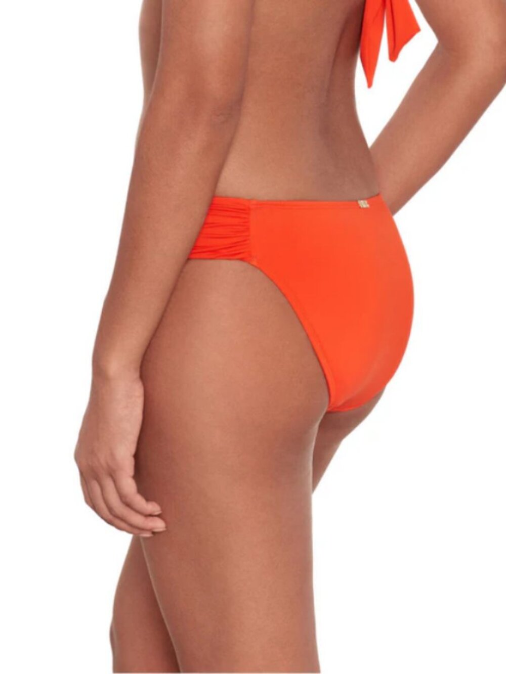Ralph Lauren Women's Size 10 Orange Shirred Side Tab Hipster Swim Bottoms NWT