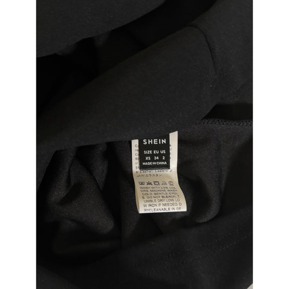 SHEIN Women's Size Extra Small Black Strapless Zipper Detail Maxi Dress NWT
