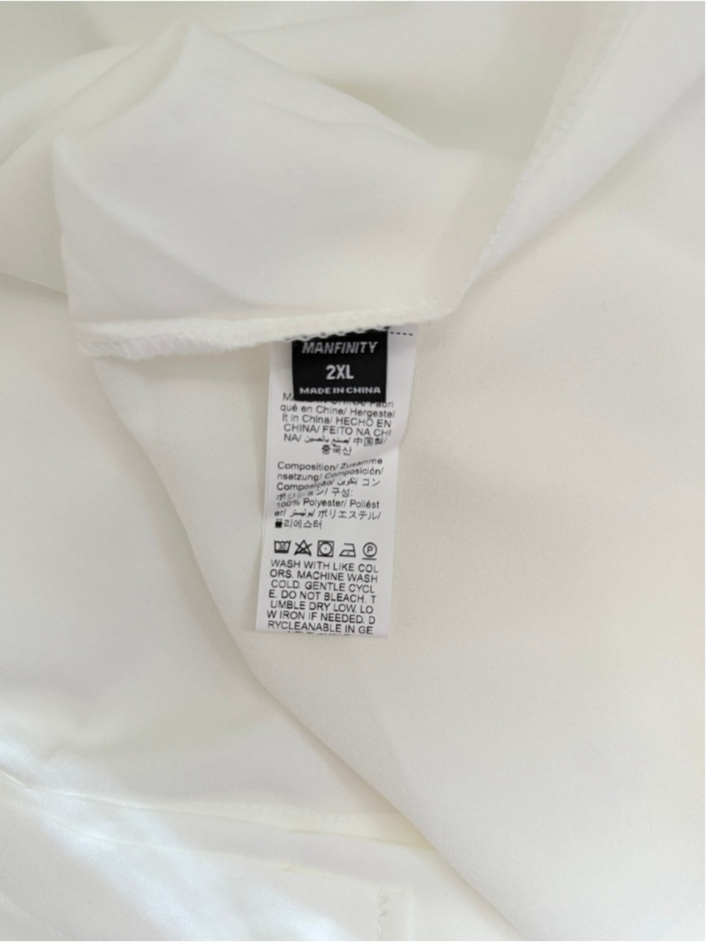 SHEIN Men's 2XL White Button Front Short Sleeve Shirt NWT
