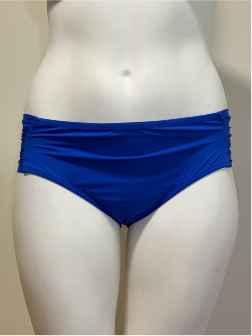 Becca ETC 0X Plus Size Blue Color Ruched Hipster Bikini Bottoms NWT