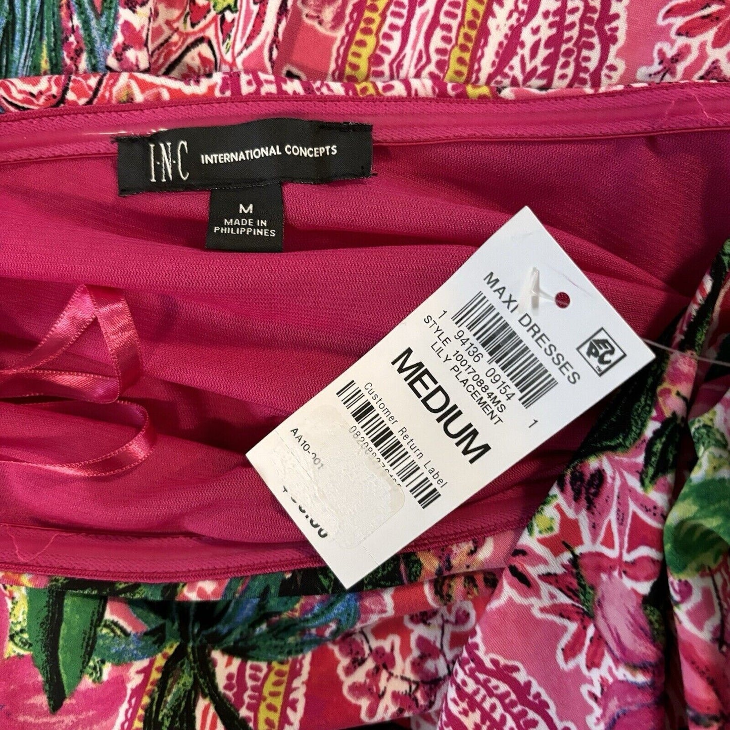 I.N.C. International Concepts Women's One-Shoulder Printed Maxi Dress NWT.