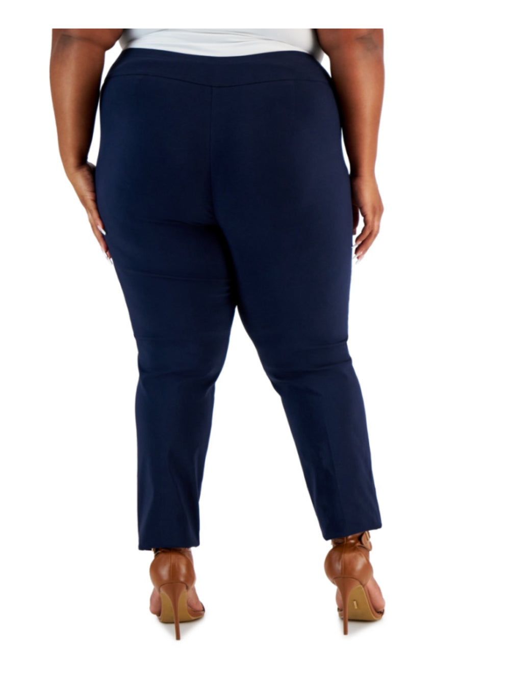 Alfani 16W Petite Skinny Tummy Control Navy Pull-On Dress Pants NWT