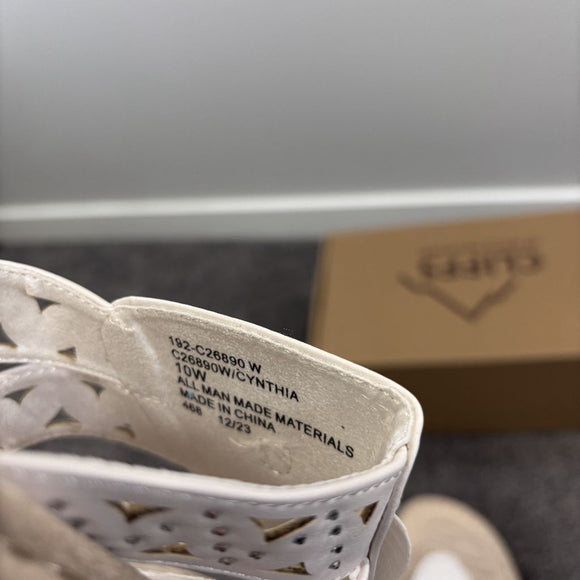 Cliffs by White Mountain Women's 10W & 11W White Cynthia Flower Sandals NIB