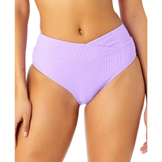 Salt + Cove Women's Purple Ribbed V-Waist Bikini Bottoms NWT