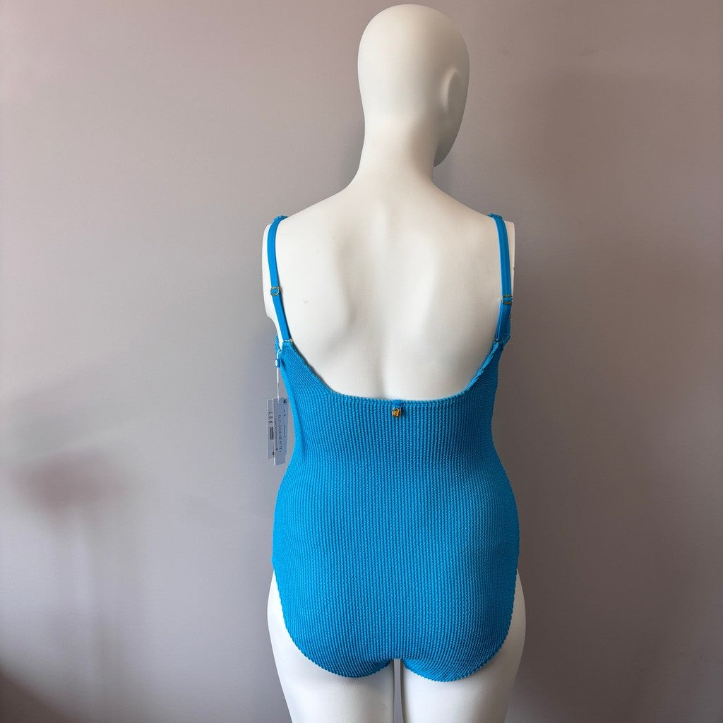 Bleu by Rod Beattie Women's Plus Size Blue Square-Neck One-Piece Swimsuit