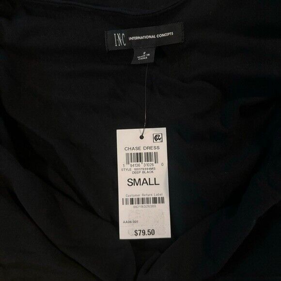 I.N.C. International Concepts Size Small Black Tie-Waist Long Dress NWT