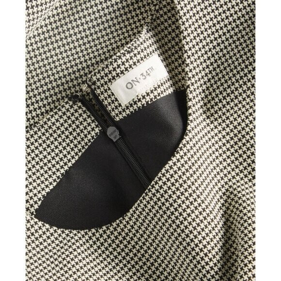 On 34th Plus Size White and Black Houndstooth Double-Weave Sheath Dress NWT