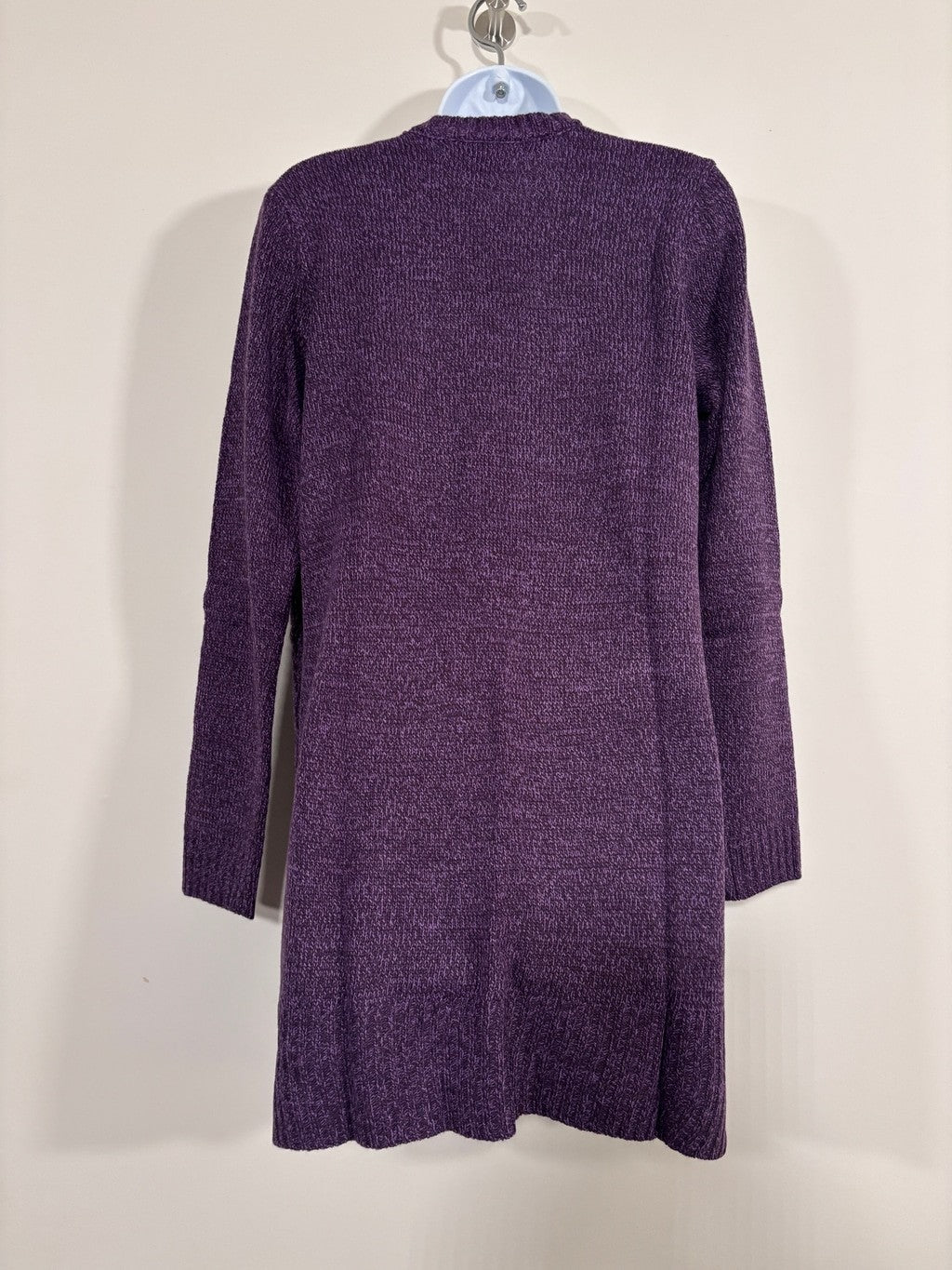 Karen Scott Size Small Purple Open Front Cable-Knit Cardigan Sweater NWT