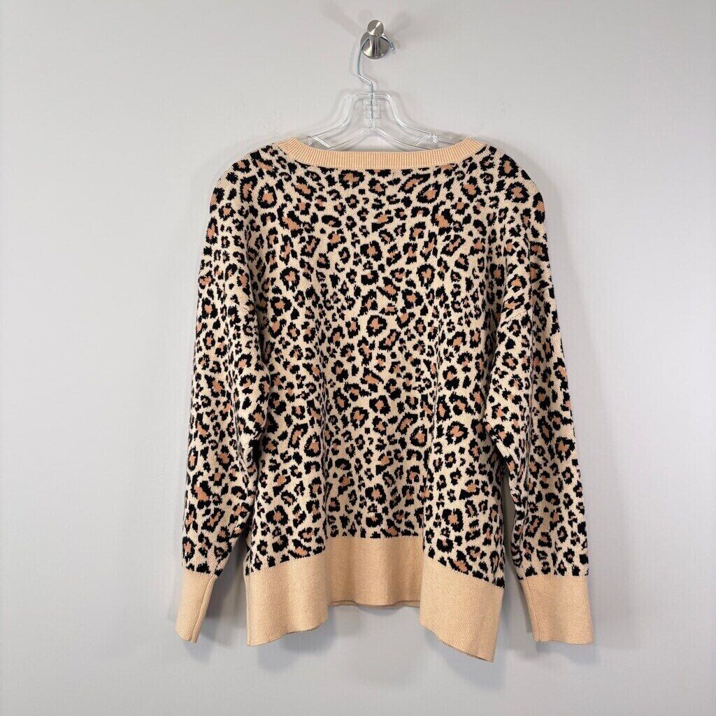 On 34th Women's Plus Size 0X Leopard Print Soft Crewneck Sweater NWT