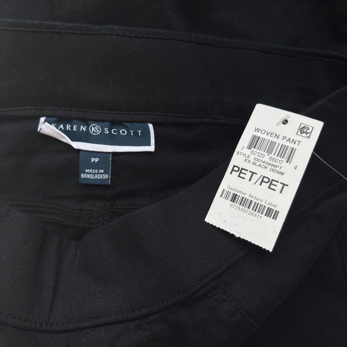 Karen Scott Women's Petite Black Pull-On and Stretchy Pants NWT