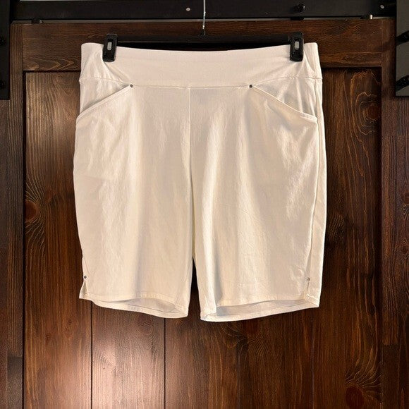 I.N.C. International Concepts Size 16 White Mid Rise Pull-On Bermuda Shorts NWT