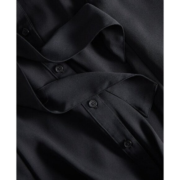 On 34th Plus Size Long-Sleeve Belted Black Shirtdress NWT