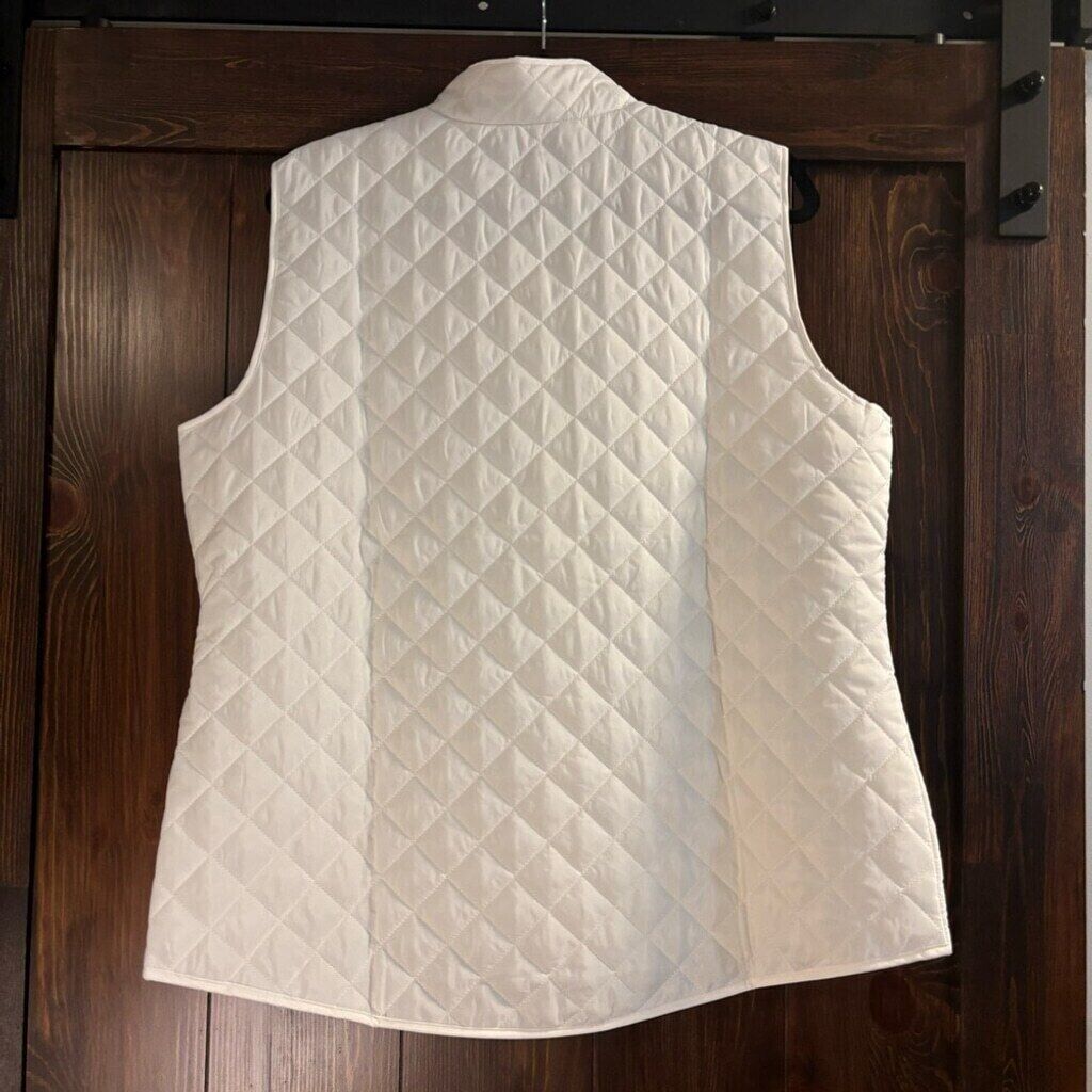 Karen Scott Women's White Solid Quilted Puffer Vest NWT