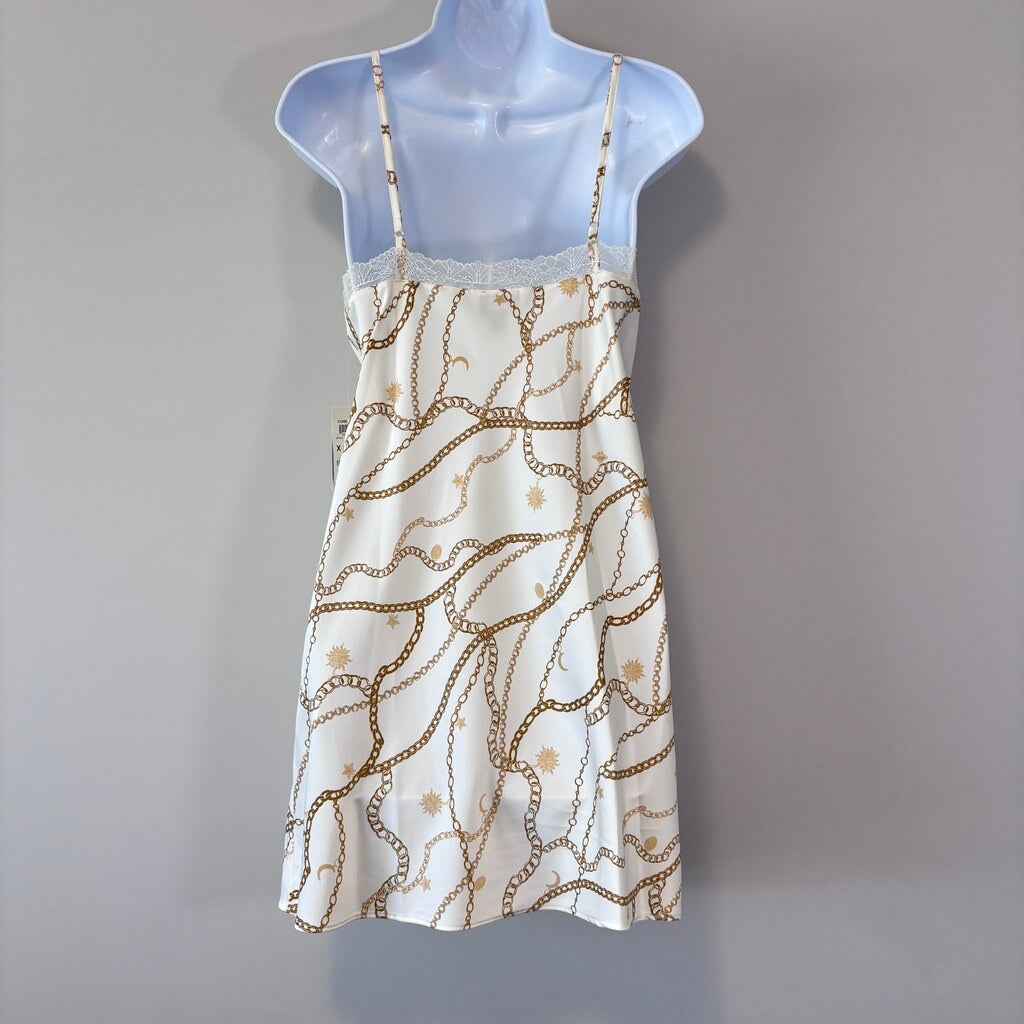 INC International Concepts Women's Size XS White Stretch Satin Chemise NWT