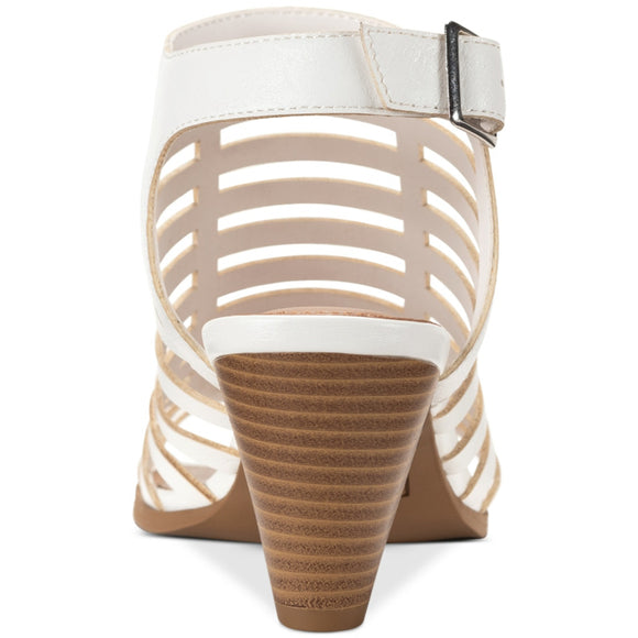 Style & Co Women's 7 White Caged Upper Cone Heel Dress Sandals / Shoes NIB