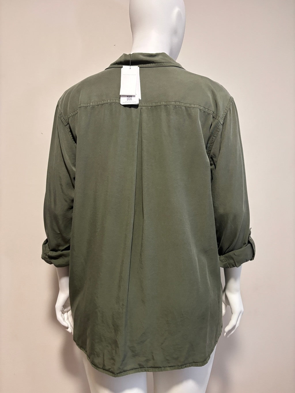 Calvin Klein Jeans Plus Size 2X Olive Green Button-Down Utility Shirt NWT