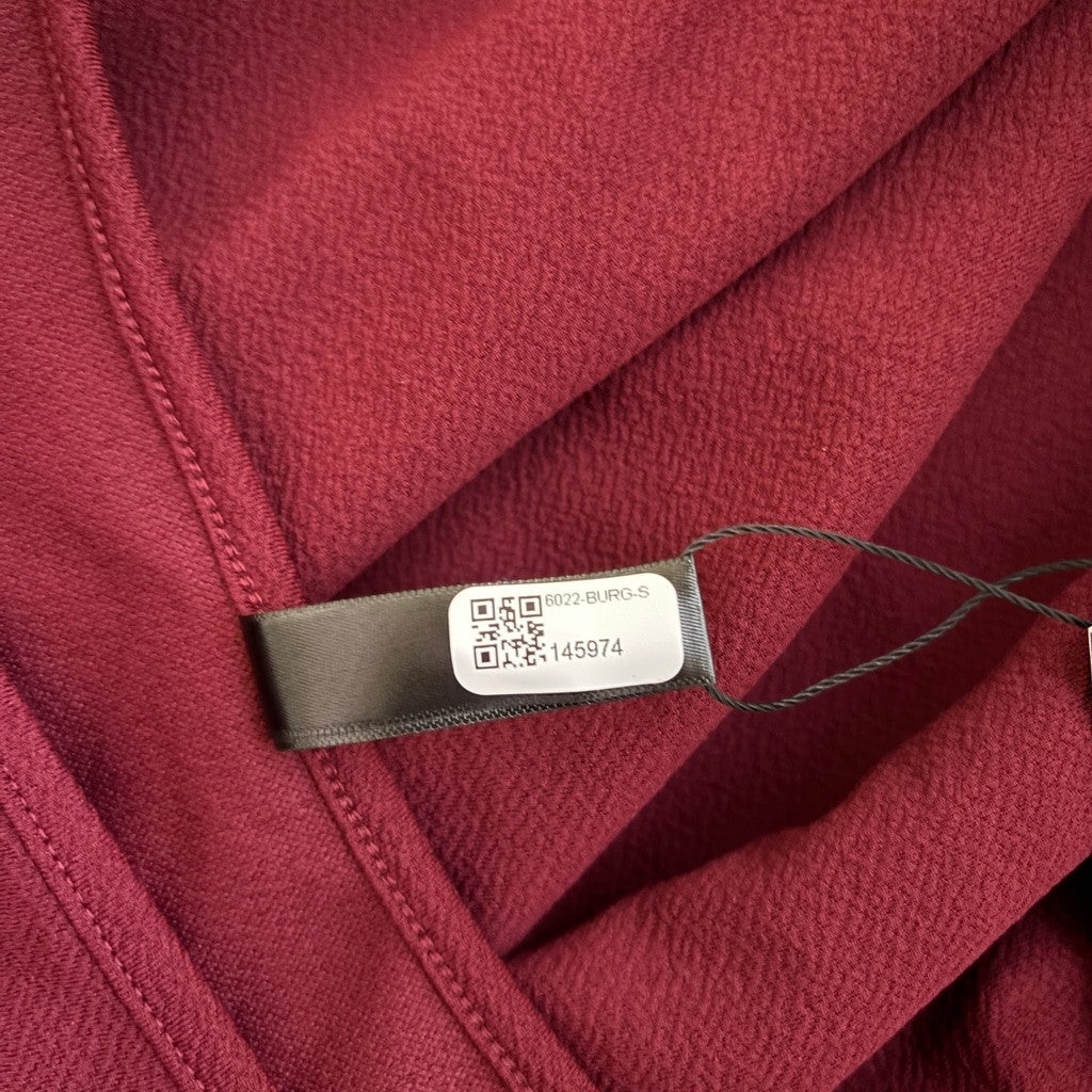 24seven Comfort Apparel Small Burgundy Fit & Flare Pocket Midi Dress NWT