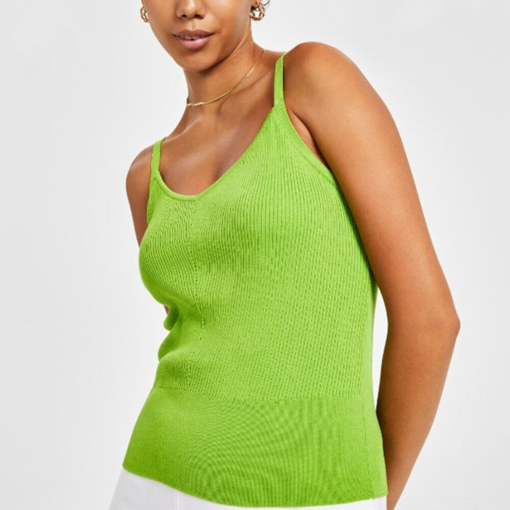 Bar III Women's Size XXL Green Apple Ribbed Sweater Camisole NWT