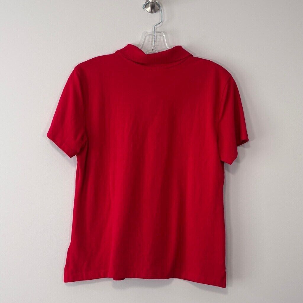 Karen Scott Women's Petite Red Knit 100% Cotton Polo NWT