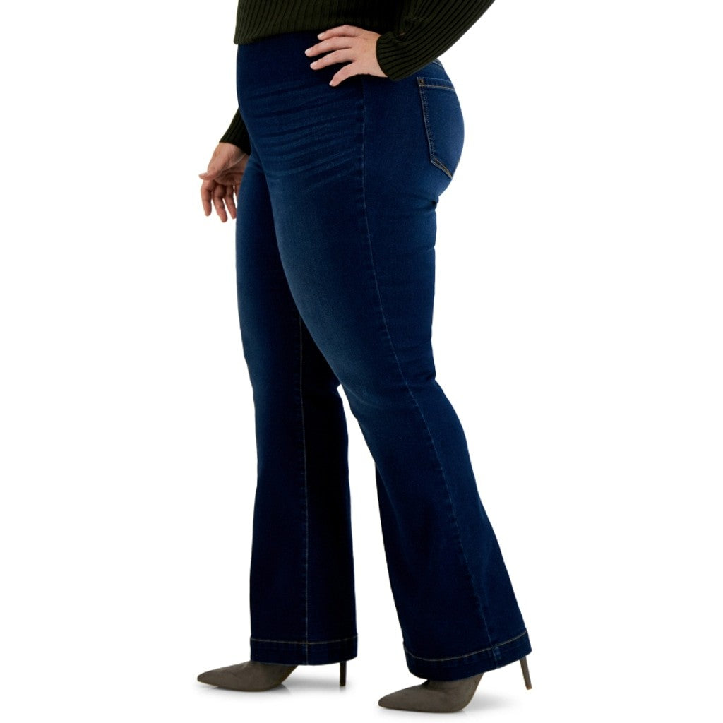 INC International Concepts Plus Size 26W Pull-On Blue Flare Jeans NWT