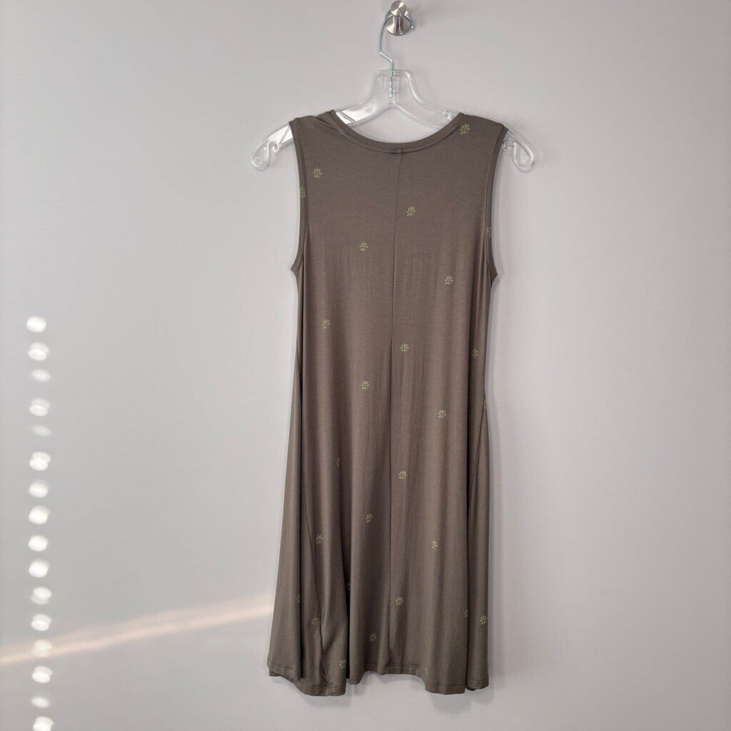 Style & Co. Women's Small Petite Brown Printed Sleeveless Flip Flop Dress NWT