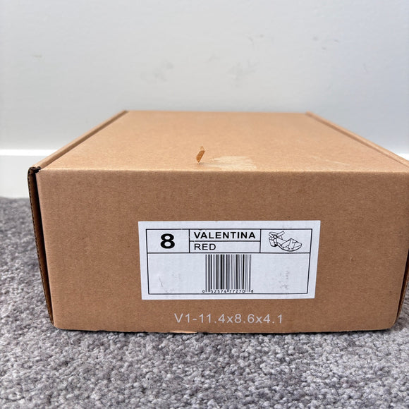 Journee Collection Women's Size 8 & 8.5 Red Cork Block Heel Valentina Shoes NIB