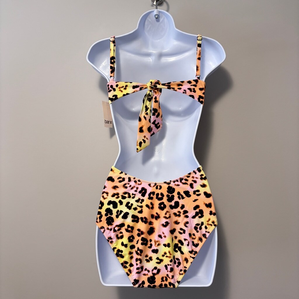 Bar III Women's Multicolor Animal-Print O-Ring Monokini Swimsuit NWT