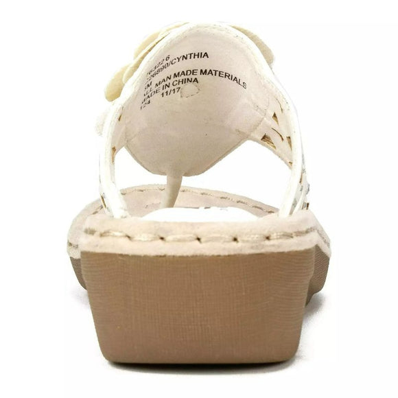 Cliffs by White Mountain Women's 10W & 11W White Cynthia Flower Sandals NIB