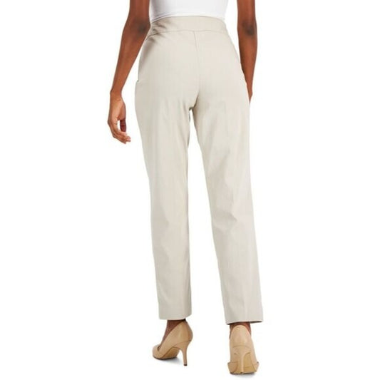 JM Collection Studded XL Petite Beige High-Waisted Straight-Leg Dress Pants NWT