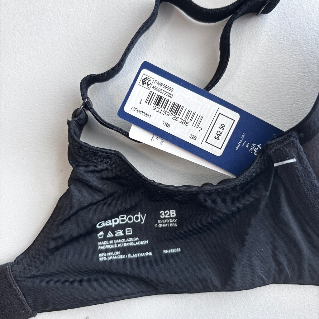 GAP GapBody Women's Black Everyday Essentials T-Shirt Bra NWT