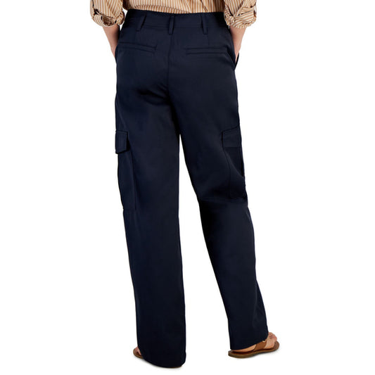 Tommy Hilfiger Women's 16 Navy Blue High Rise Wide-Leg Cargo Pants NWT