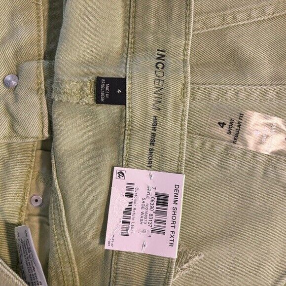 I.N.C. International Concepts Women's High Rise Distressed Hem Denim Shorts NWT