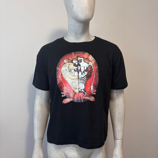 SHEIN Men's XS Looney Tunes Taz X-Ray Half Skeleton Black Graphic T-Shirt NIB