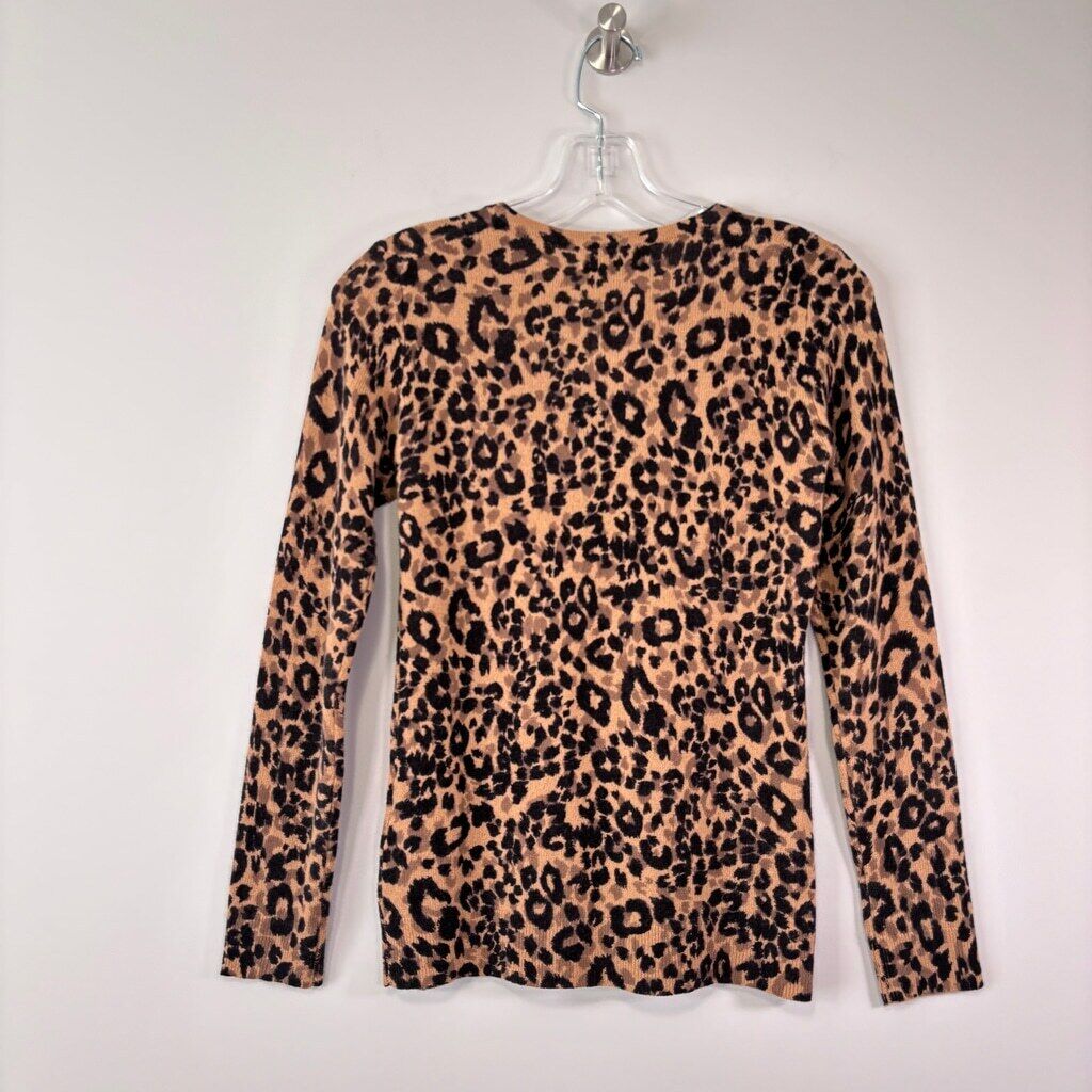 Charter Club Women's XS 100% Cashmere Cheetah Print Sweater NWT