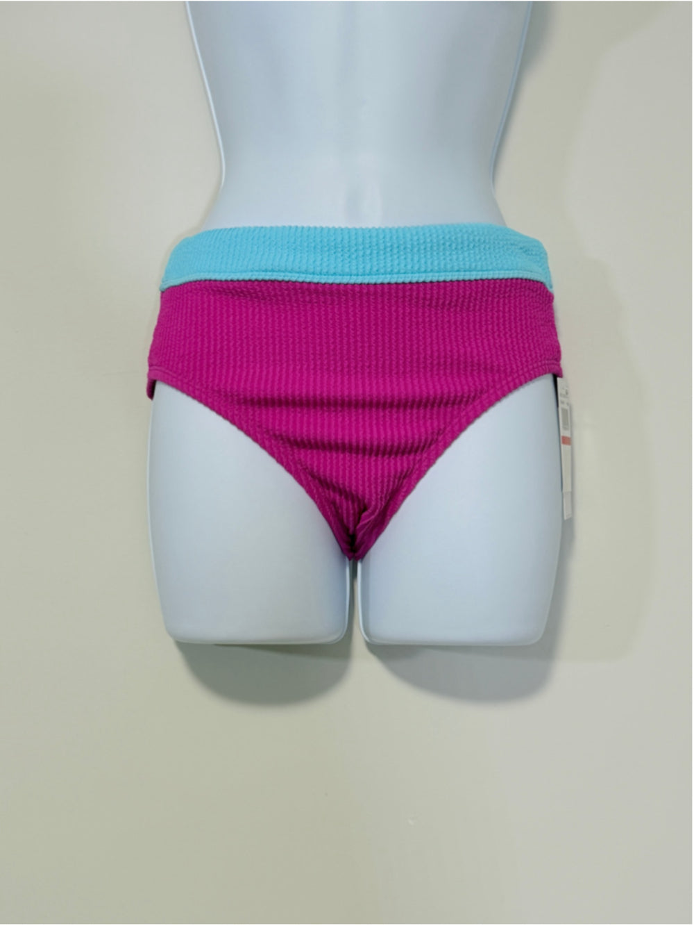 Salt + Cove Size XS Pink & Blue Colorblocked Ribbed Bikini Bottoms NWT